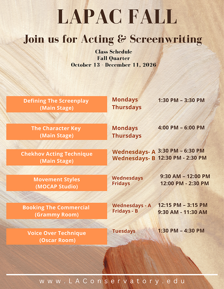 LAPAC Fall 26 Schedule